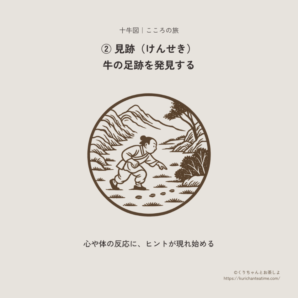 十牛図：② 見跡のイラスト