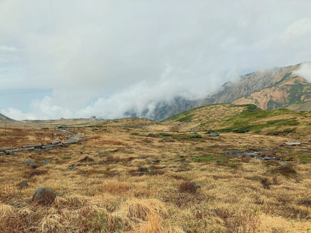 霧が流れる山の高原の風景|静かな自然の中で思考を手放す内省の時間をイメージした山の景色